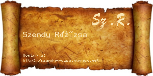 Szendy Rózsa névjegykártya