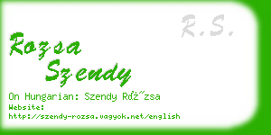 rozsa szendy business card